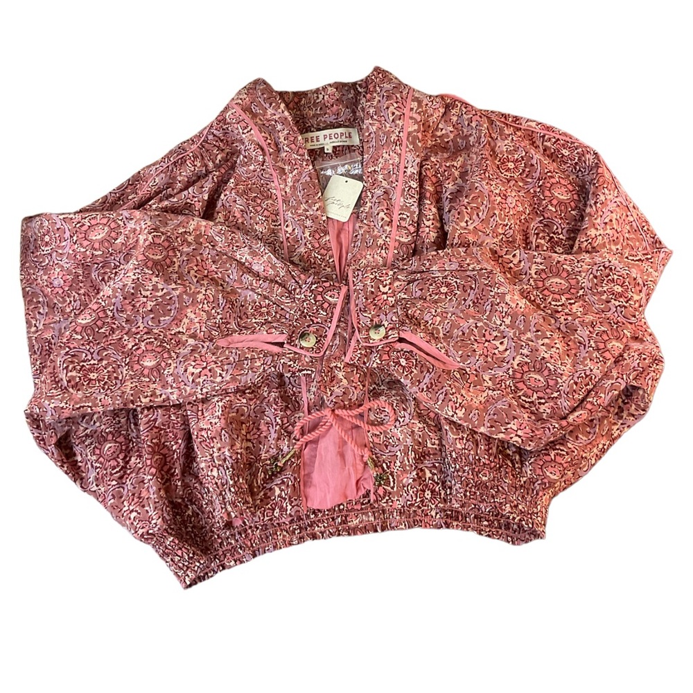 Free People Short Jacket Woman’s Multi Colored Pink Quilted Size S